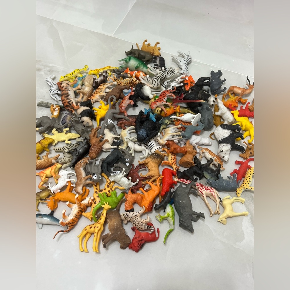 Mixed Mini Animal Toy Lot - Colorful Safari & Farm Figures Set B
